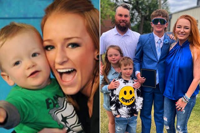 Maci Bookout/Instagram Maci Bookout with son Bentley as a toddler, and today with family at his middle school graduation