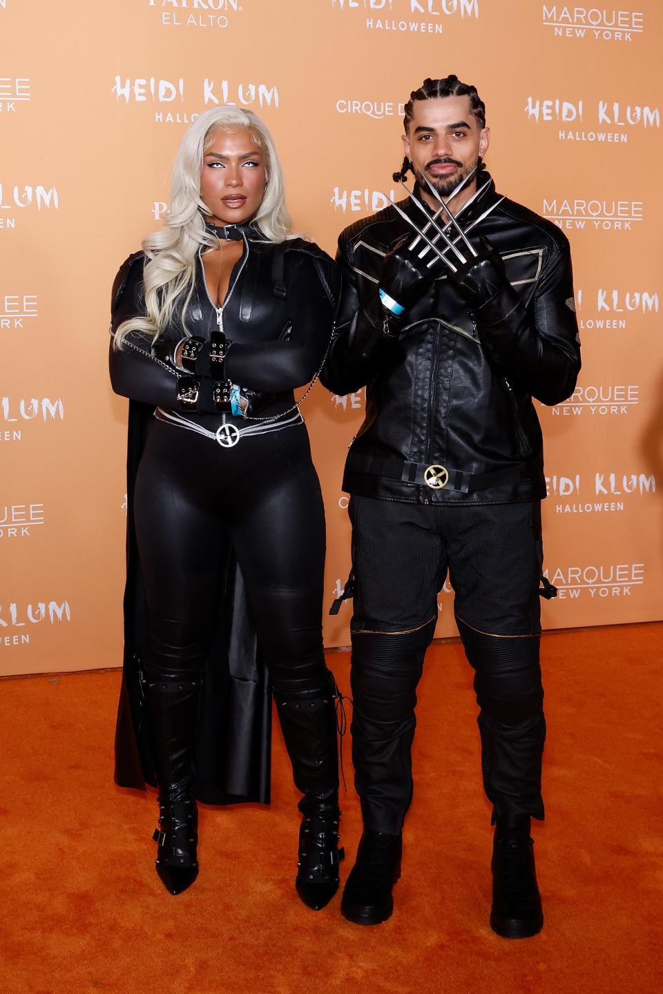 Monet McMichael and Jalen Noble attend the 2023 Heidi Klum Hallowe'en Party.