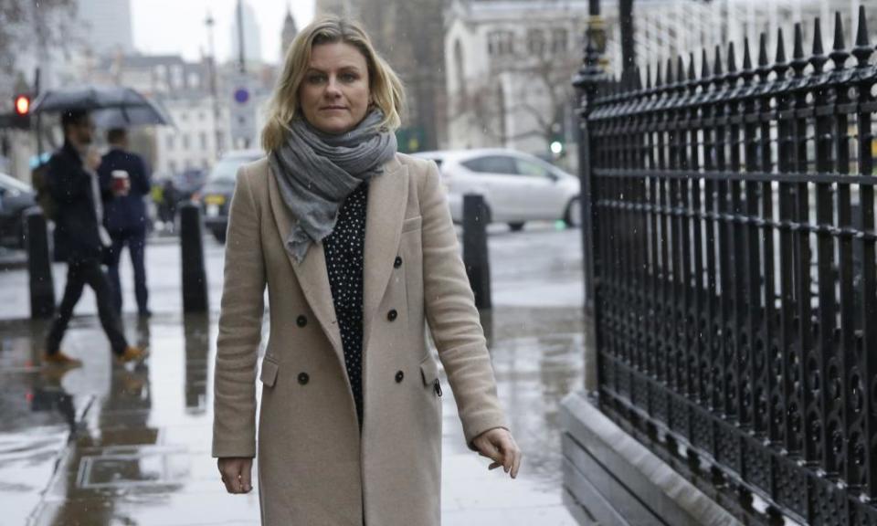 Zelda Perkins prior to testifying before British lawmakers investigating workplace sexual harassment in London, March 2018.