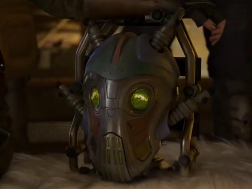 The robot voiced by Miley Cyrus (Marvel Studios)