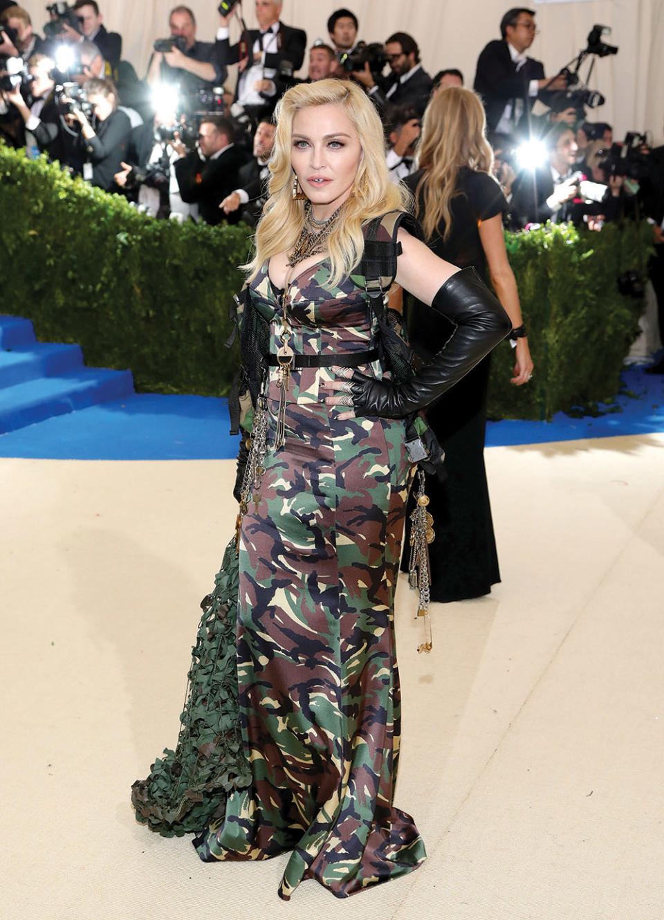 With [2017’s] avant-garde dress code theme, some might think Madonna’s ‘Combat Barbie’ camouflage gown by Moschino was right on the money, he says. But it leaned more tacky, rather than ahead of its time like it was supposed to.