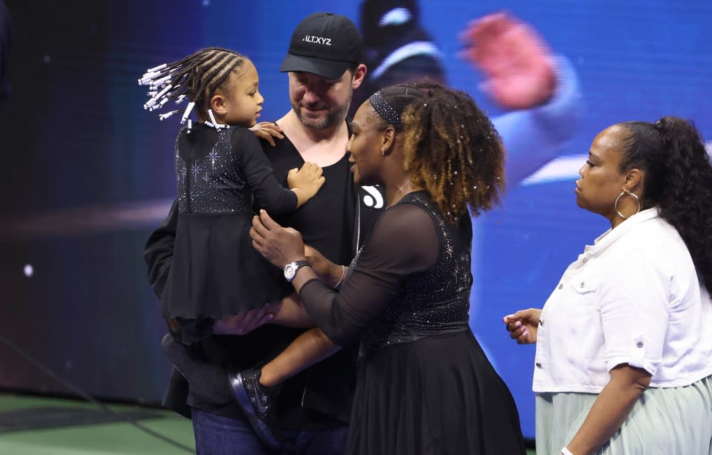 Serena Williams with husband Alexis Ohanian and daughter Olympia at the US Open