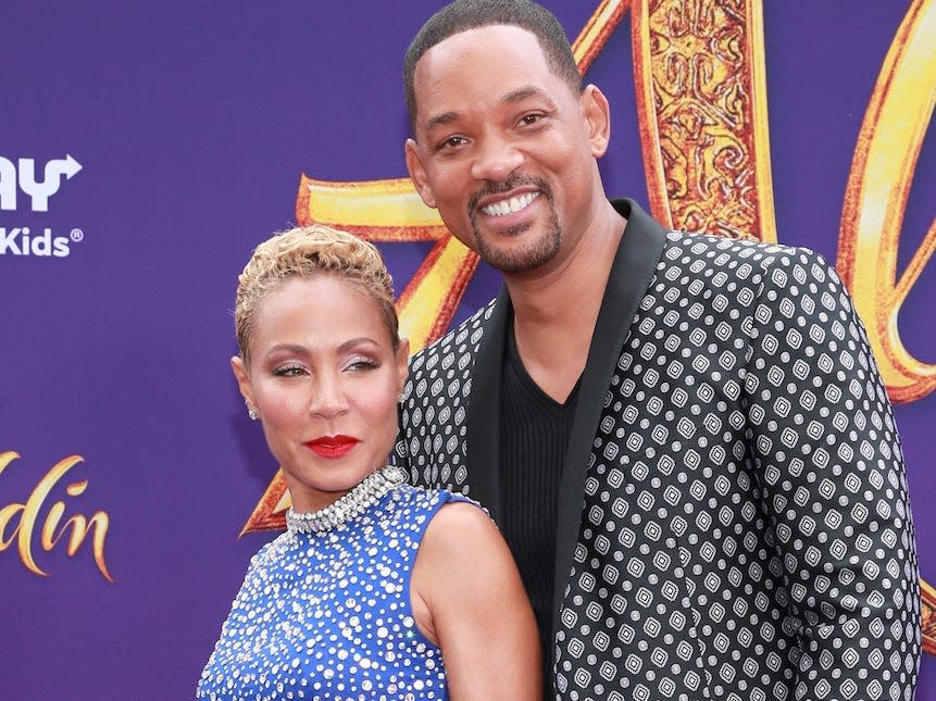 Jada Pinkett Smith and Will Smith at the "Aladdin" premiere on May 21, 2019.