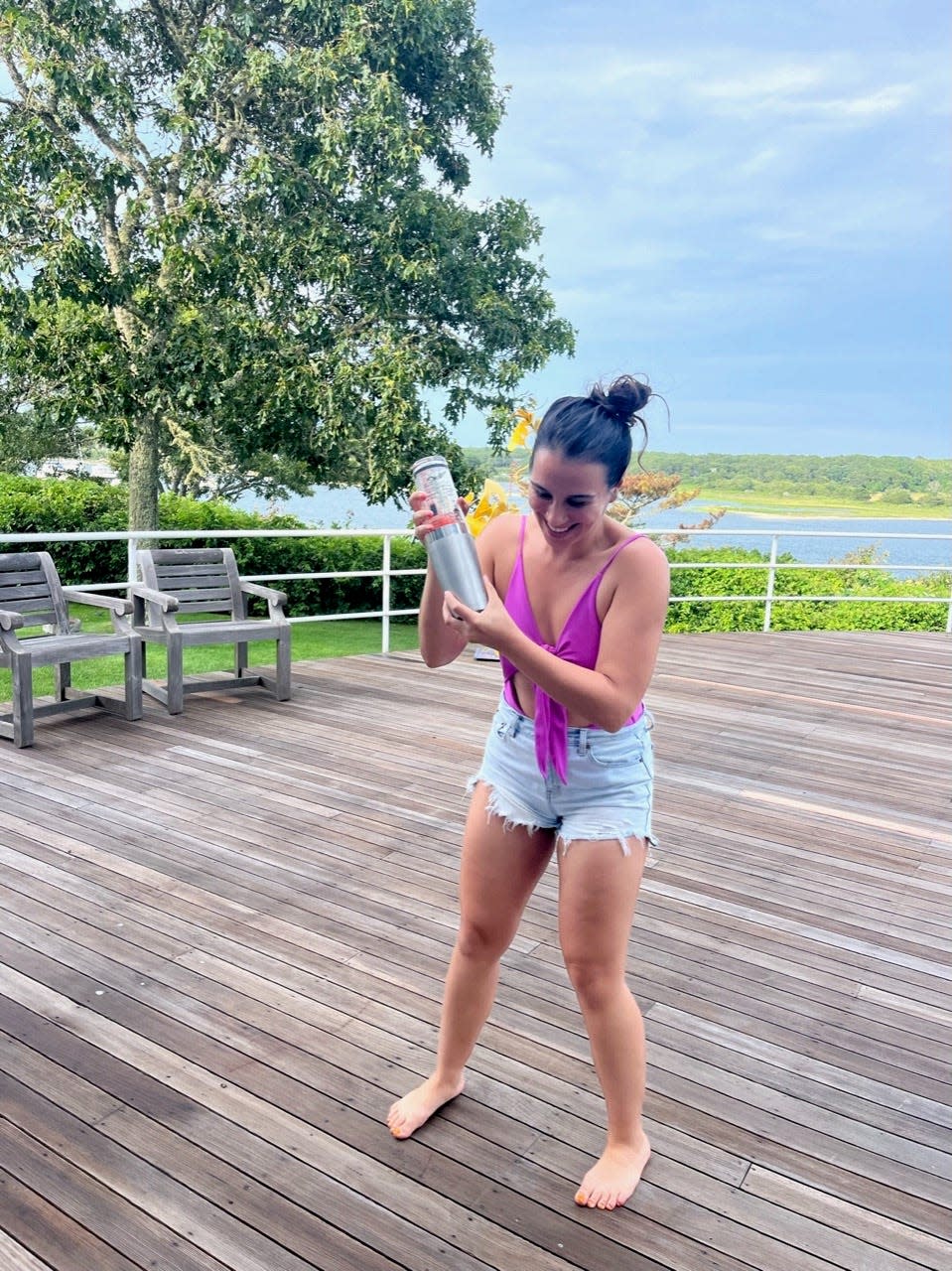 Anneta shaking Ina Garten's watermelon cosmo