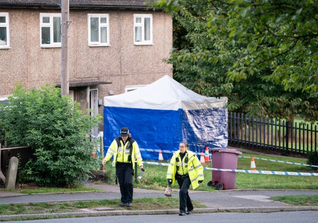 The scene in Chandos Crescent, Killamarsh, Derbyshire