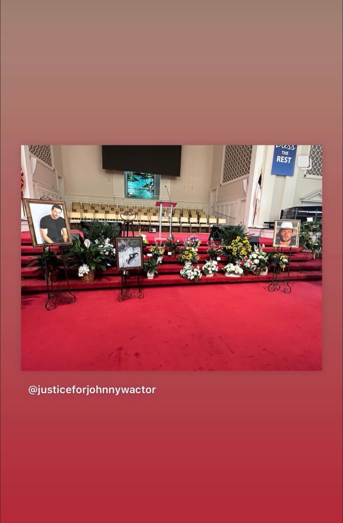 the altar at johnny wactors funeral