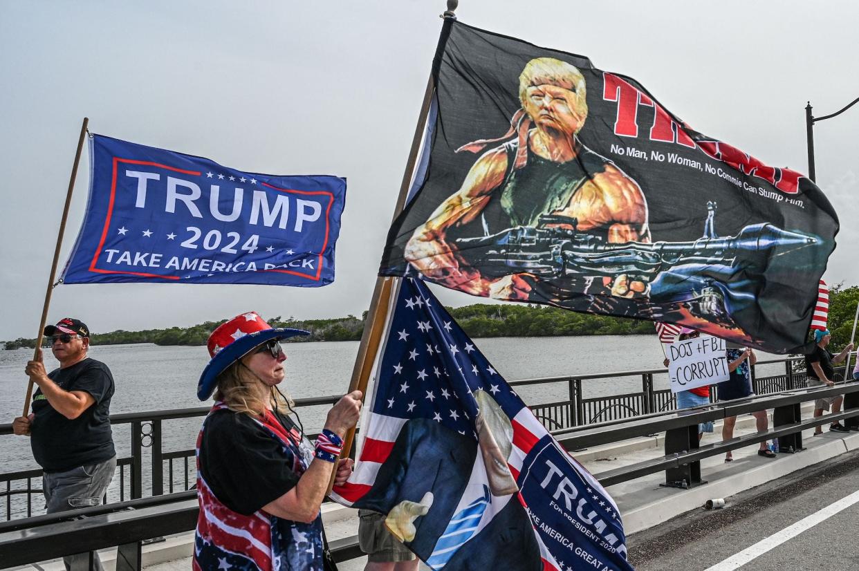 Trump supporters near Mar-a-Lago