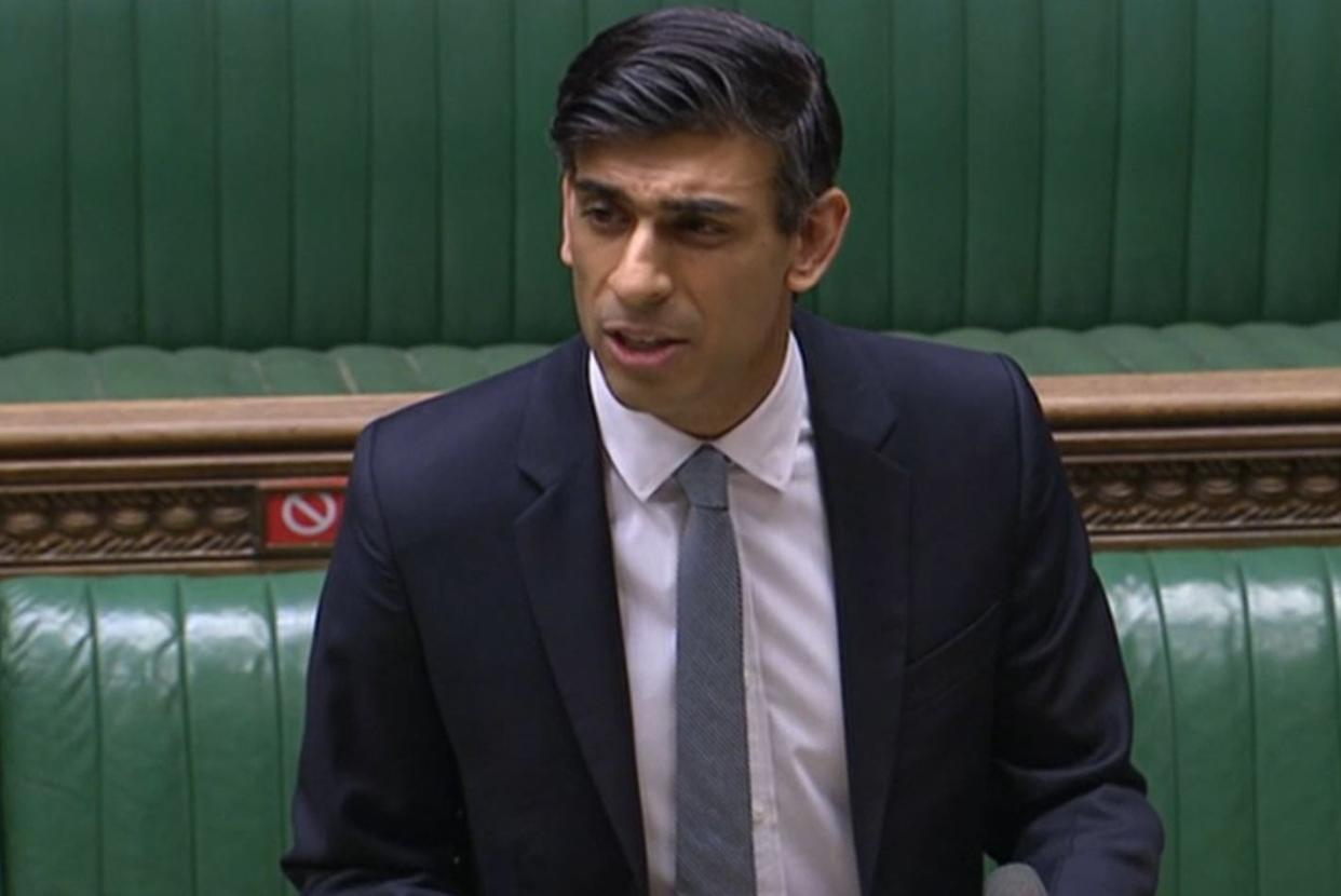 <p>Chancellor Rishi Sunak delivering his Budget to the House of Commons</p> (PA)