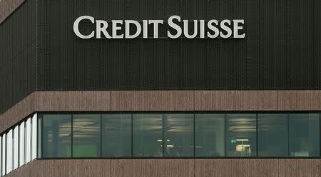 The logo of Swiss bank Credit Suisse is seen on an office building in Zurich, Switzerland, December 23, 2016. REUTERS/Arnd Wiegmann