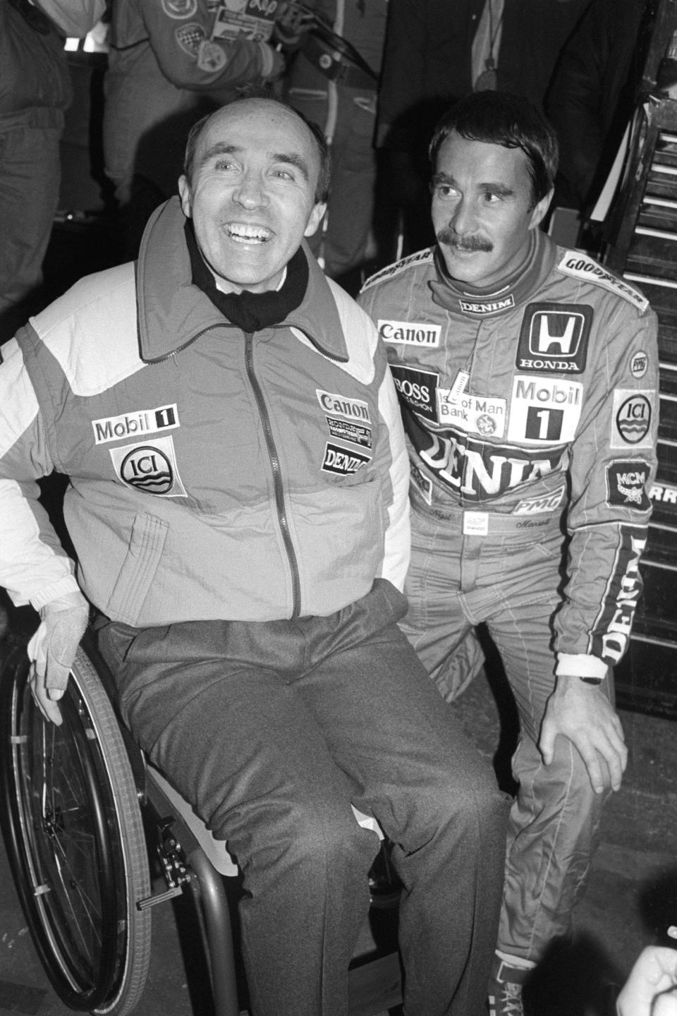 With Nigel Mansell in 1986, eight months after the crash that left him paralysed - Malcolm Croft