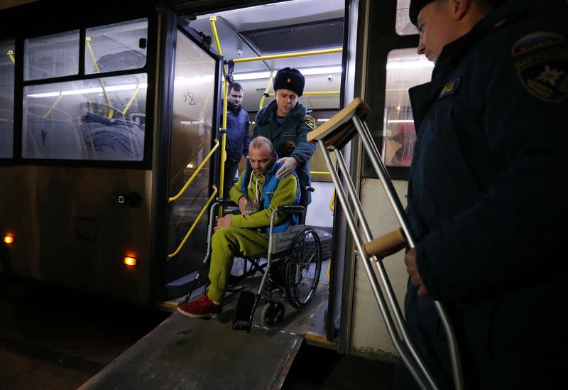 Civilians evacuated from the Russian-controlled part of Kherson region arrive in Dzhankoi