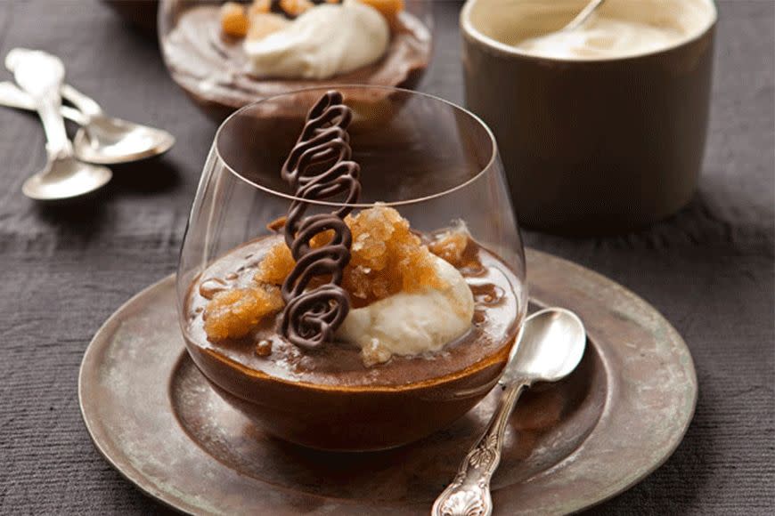 Chocolate mousse with coffee granita