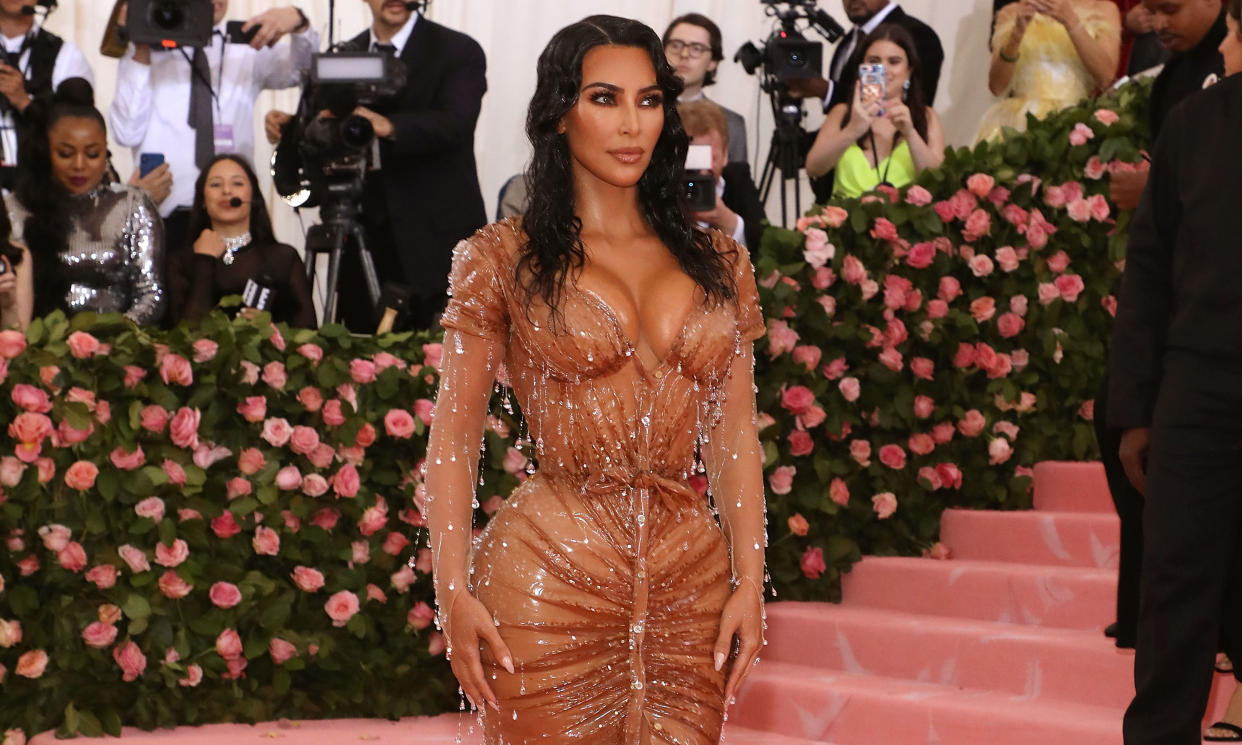 Kim Kardashian attended the 2019 Met Gala in a corseted dress - Thierry Mugler's first design in over 20 years [Photo: Getty]