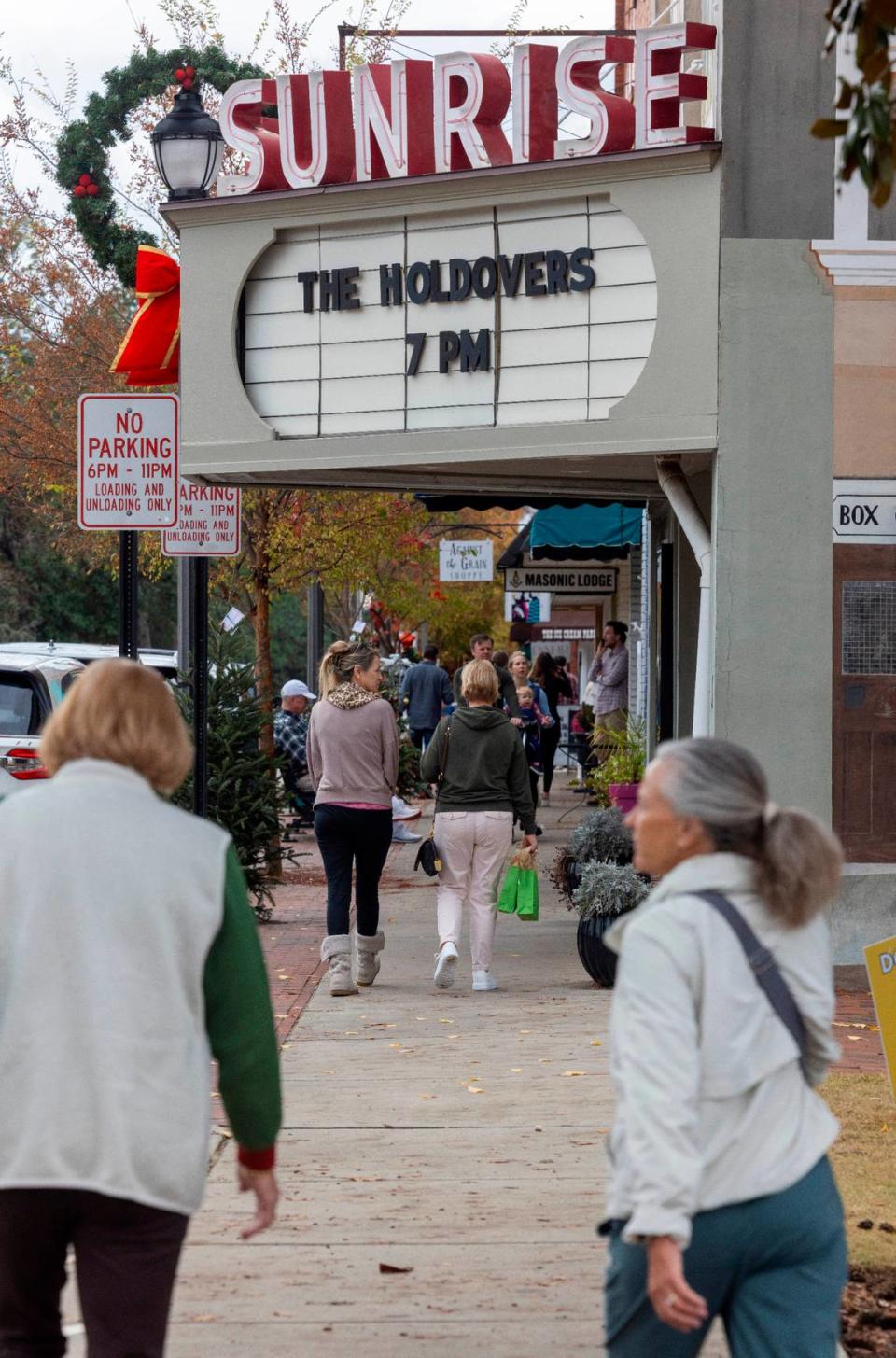 The Sunrise Theater on NW Board Street in Southern Pines, N.C. The theater went dark during a drag show in December, 2022 after two Duke Energy substations in Moore County were damaged by gun fire causing a lengthy blackout.