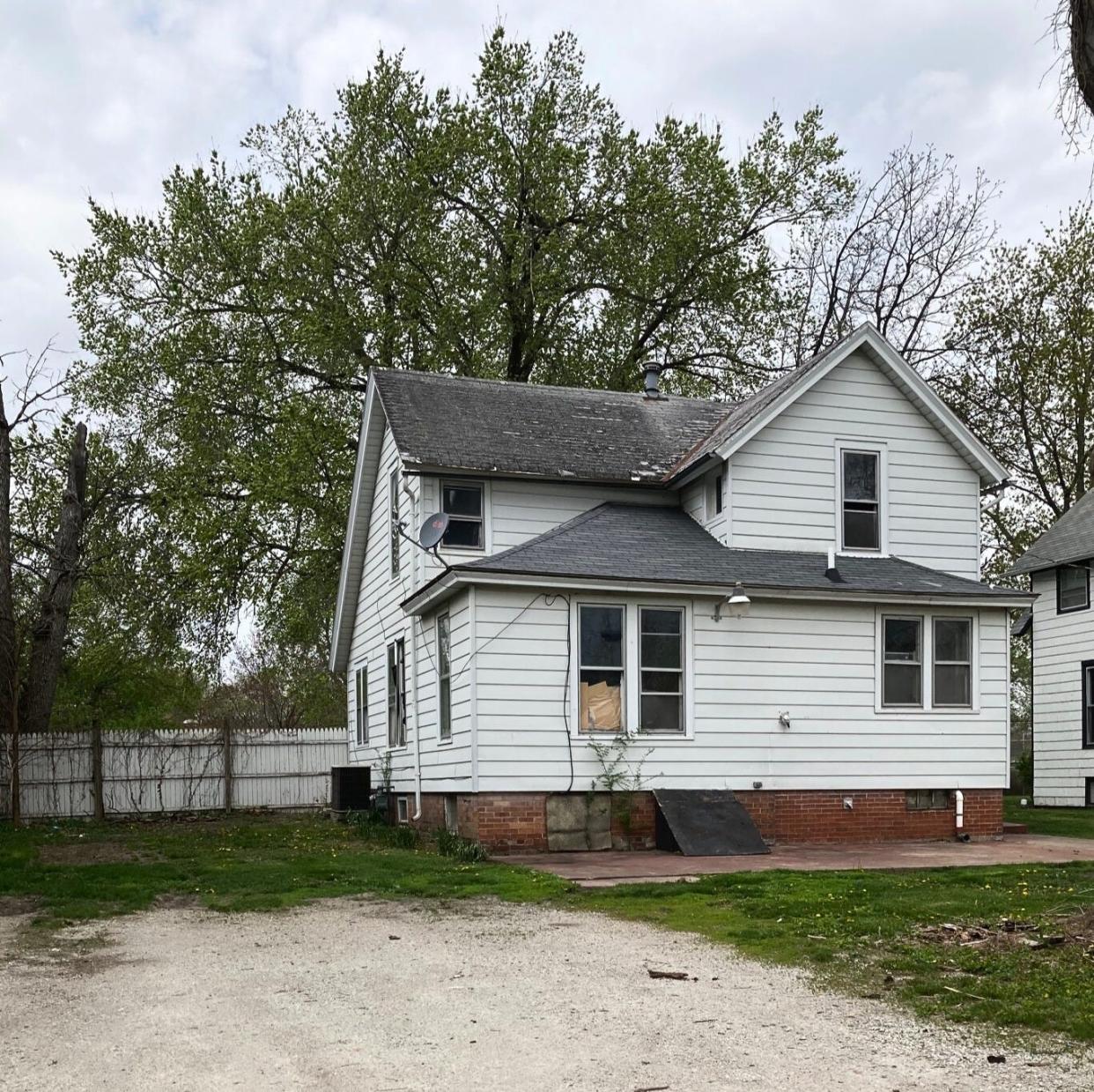 The City of Pontiac purchased the property at 210 S. Mill St. at its meeting on Monday. This is a view of the lot from the back of the house, which will eventually be demolished.