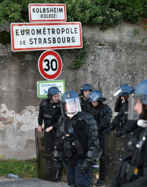 Around 200 people had been blocking the road construction near Strasbourg, saying it would destroy farmland and threaten endangered species