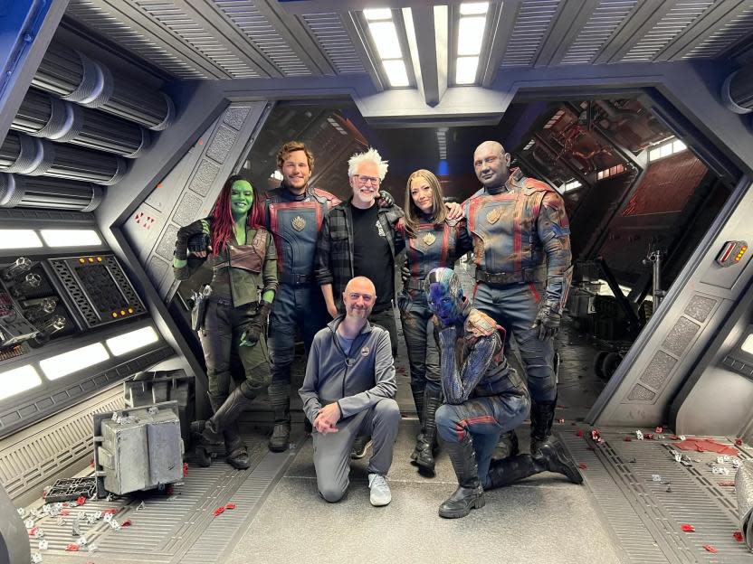 James Gunn y elenco de Guardianes de la Galaxia Vol. 3 (Crédito: James Gunn)