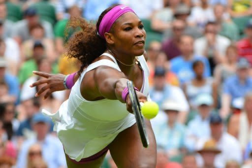 Former champions Maria Sharapova and Serena Williams(pictured) took drastically different routes into the Wimbledon third round on Thursday. Four-time champion Williams reached the third round with a 6-1, 6-4 demolition of Hungarian qualifier Melinda Czink