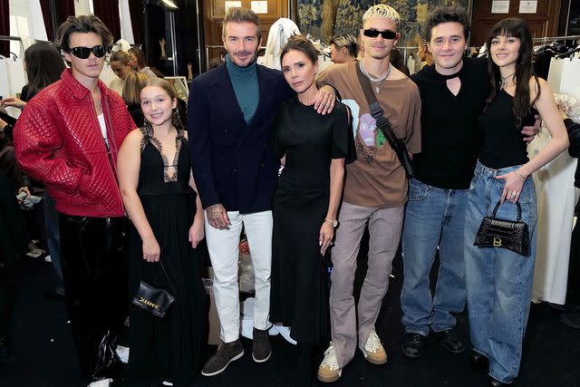 <p>Darren Gerrish/WireImage</p> The Beckham family in September 2022