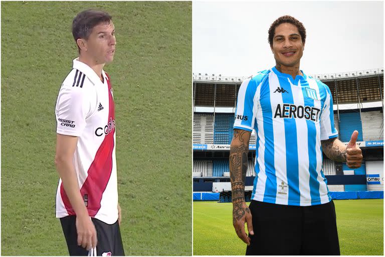 Nacho Fernández (River) y Paolo Guerrero (Racing), dos de los bombazos del mercado de pases argentino