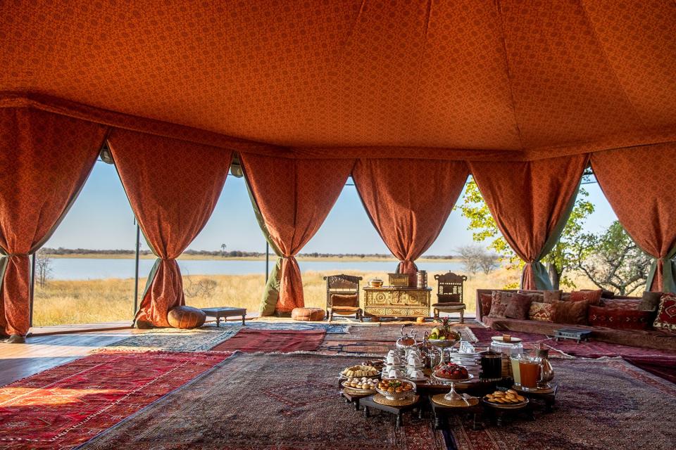 Persian tea tent, Jack's Camp, luxury tents in Botswana