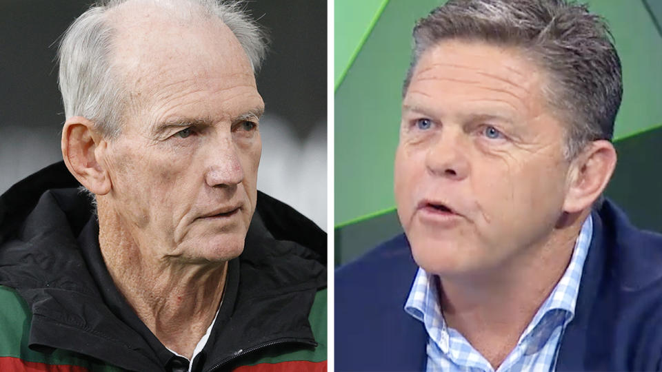 A 50-50 split image shows Wayne Bennett on the left and Paul Crawley on the right.