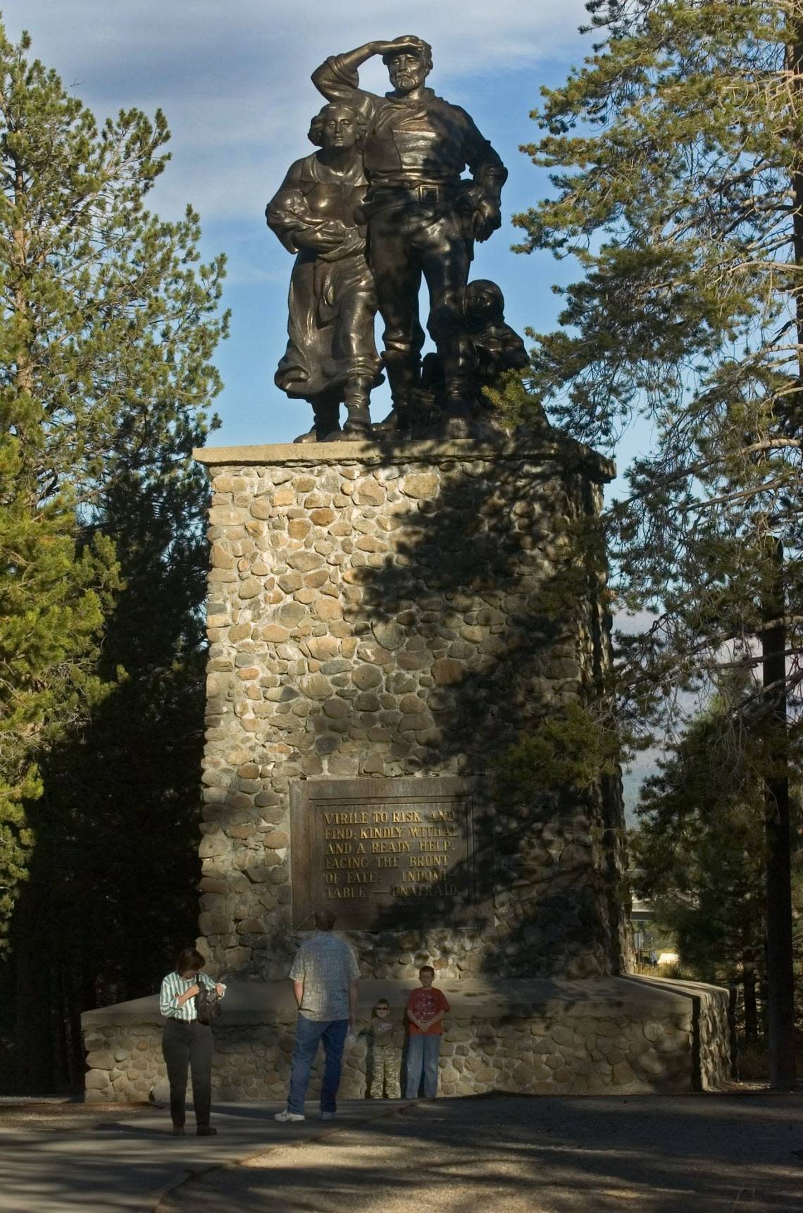 Donner party statue at Donner Memorial State Park in Truckee, Calif.