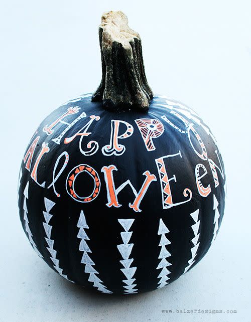 White Sharpie Decorated Pumpkins