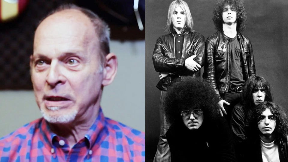 Wayne Kramer in 2019 and top right with the MC5 circa 1970