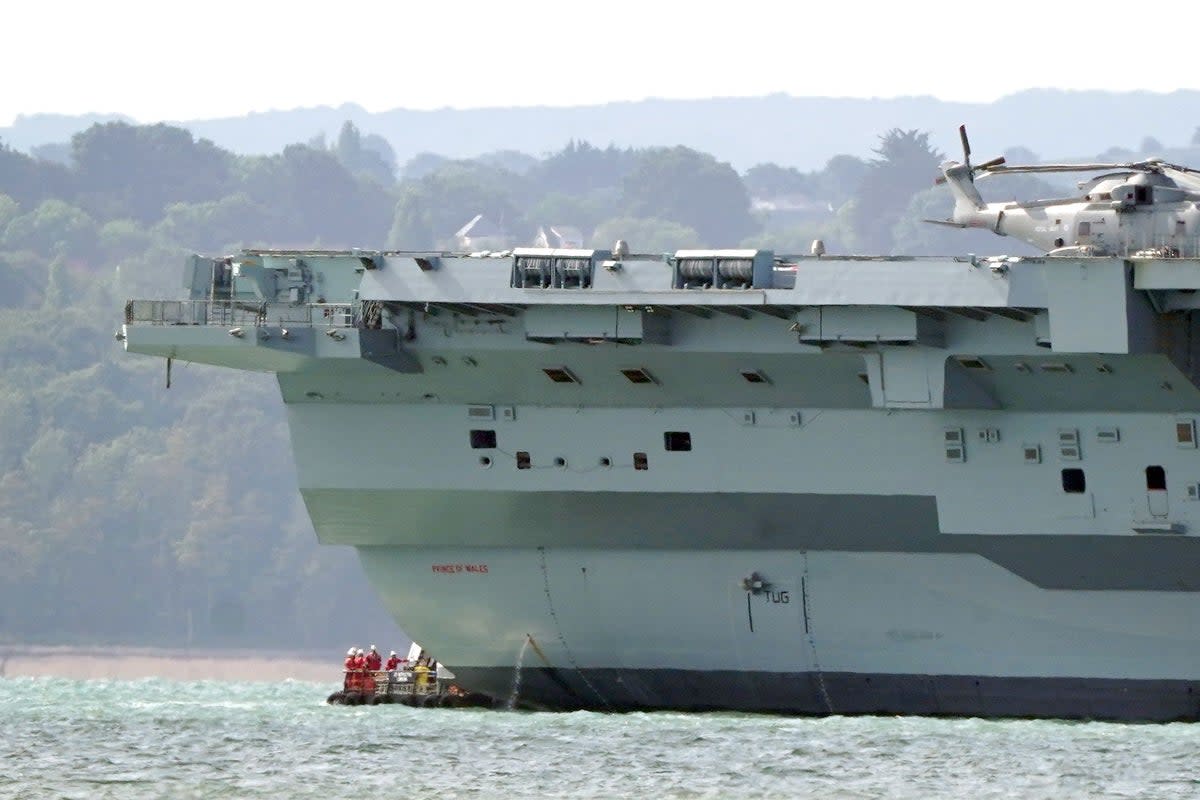 Navy aircraft carrier HMS Prince of Wales misses planned Portsmouth departure (Gareth Fuller/PA) (PA Wire)