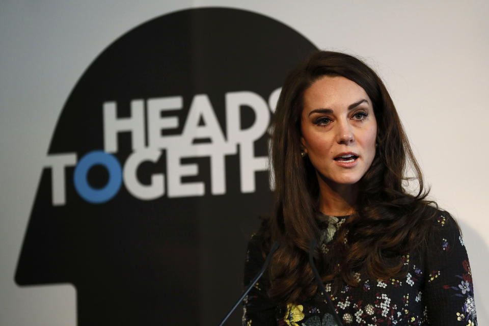 The Duchess of Cambridge has given a number of speeches on mental health over the past twelve months [Photo: PA]