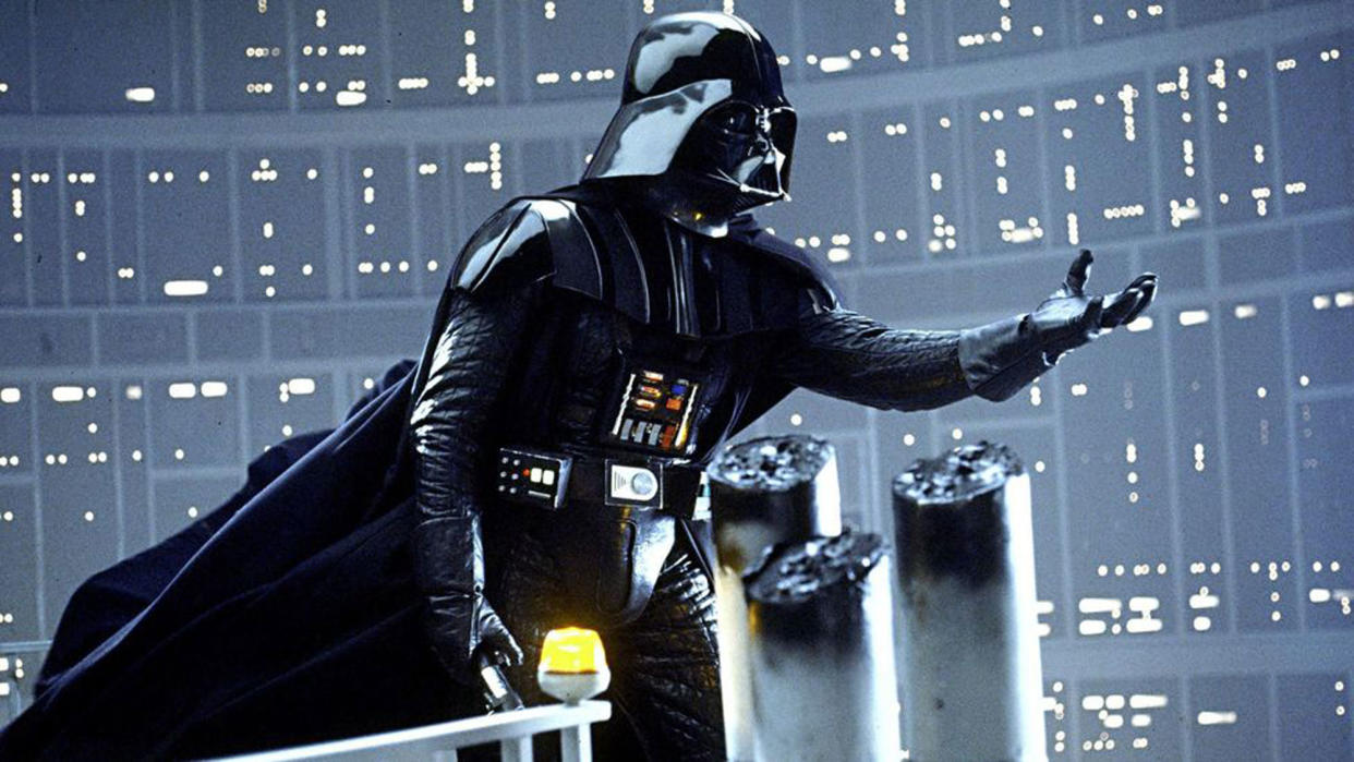  Darth Vader raises a hand in frustration in The Empire Strikes Back. 