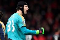 Football Soccer - AFC Bournemouth v Arsenal - Barclays Premier League - Vitality Stadium - 7/2/16 Arsenal's Petr Cech celebrates at the end of the match Reuters / Dylan Martinez Livepic