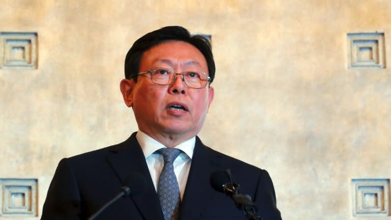 Shin Dong-Bin, chairman of Lotte Group, speaks during a press conference in Seoul, on October 25, 2016