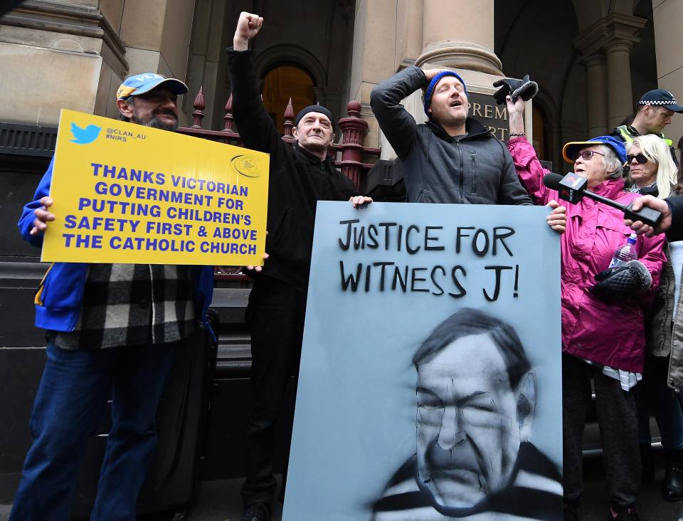 Supporters of the victims outside the court following the decision. Source: AAP