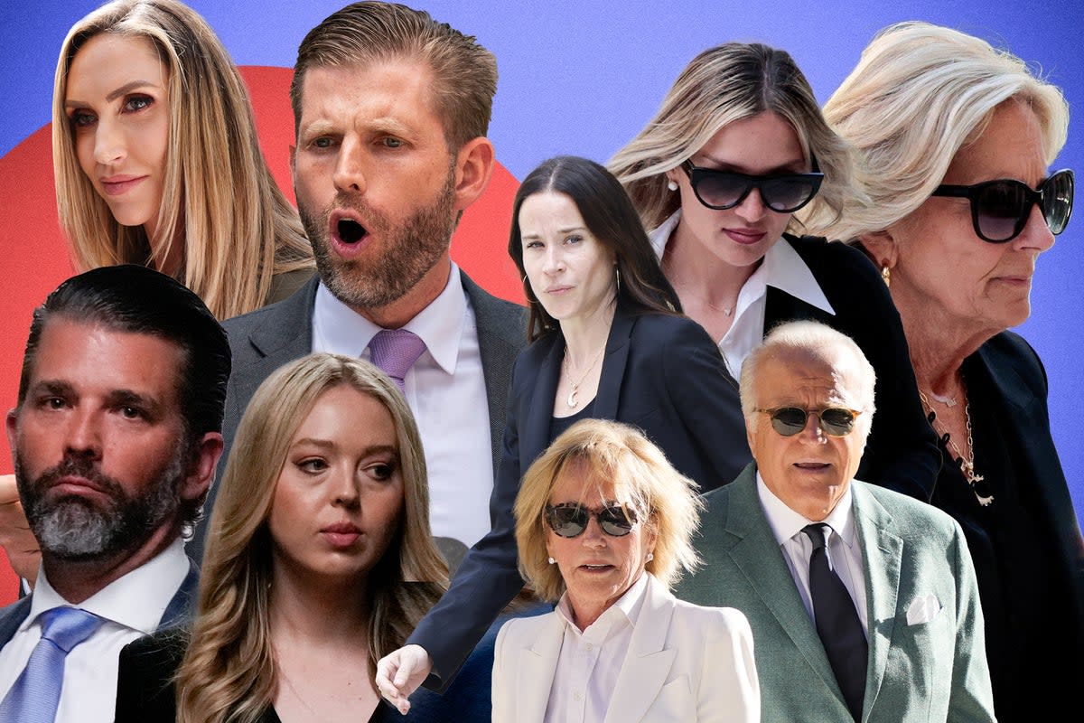 The Biden family has taken a different approach to supporting Hunter as he faces criminal trial than the Trump family did for Donald  (Getty/AP/Reuters)