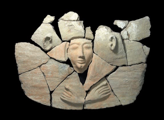 A 3,300-year-old sculpted coffin lid from Israel's Jezreel Valley.