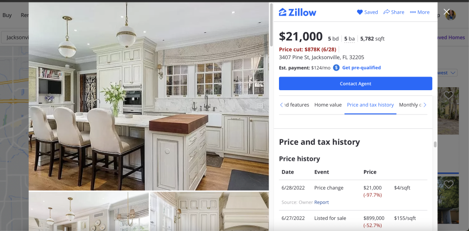 A home with an estimated value over $2 million was listed on Zillow for $21,000 as part of a new scam which posts homes that are not for sale online.