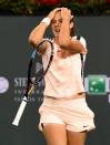 Mar 16, 2018; Indian Wells, CA, USA; Daria Kasatkina (RUS) reacts as she defeated Venus Williams (not pictured) during her semifinal in the BNP Paribas Open at the Indian Wells Tennis Garden. Mandatory Credit: Jayne Kamin-Oncea-USA TODAY Sports