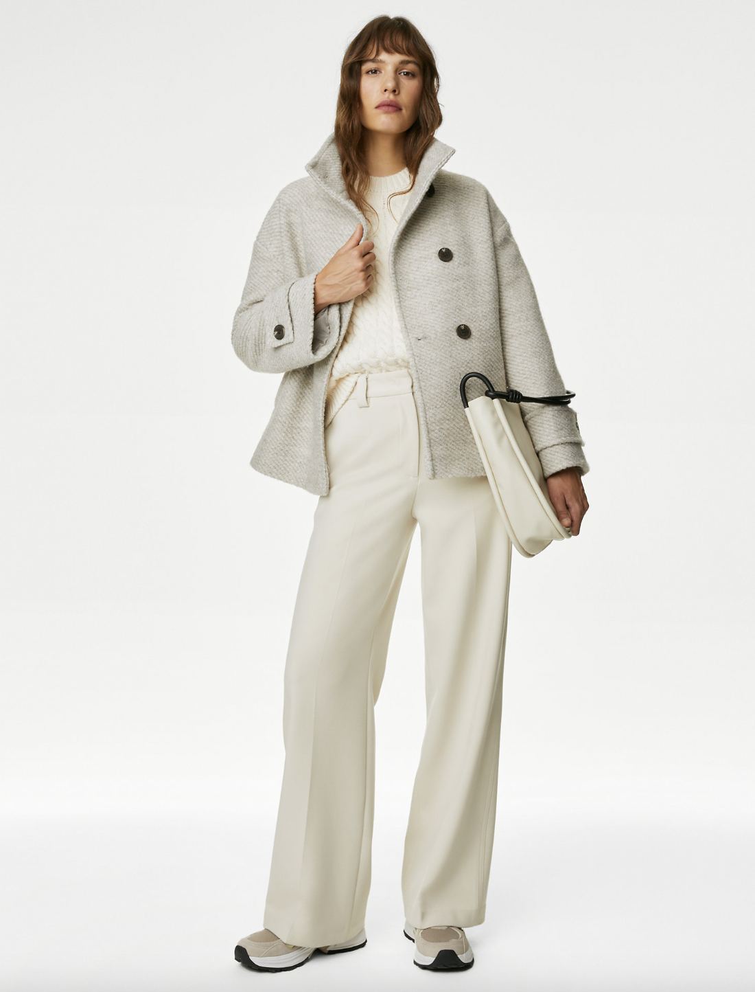 Opt for the ecru colour for a cosy tonal outfit when paired with a cream knit. (M&S)