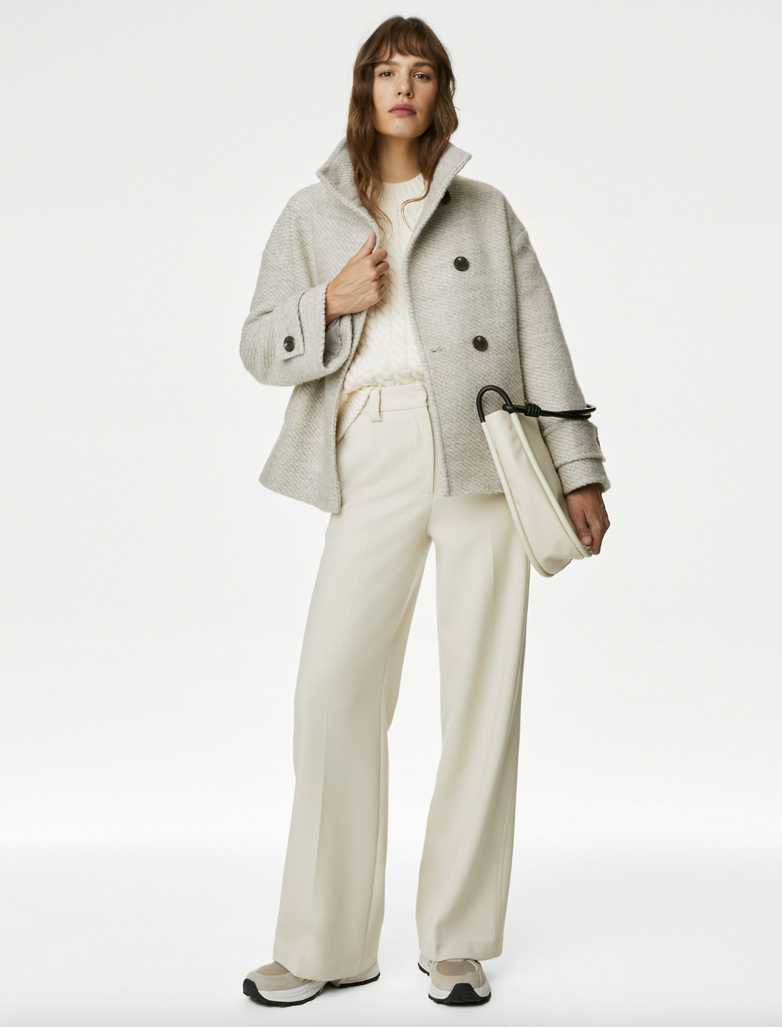 Opt for the ecru colour for a cosy tonal outfit when paired with a cream knit. (Marks & Spencer)