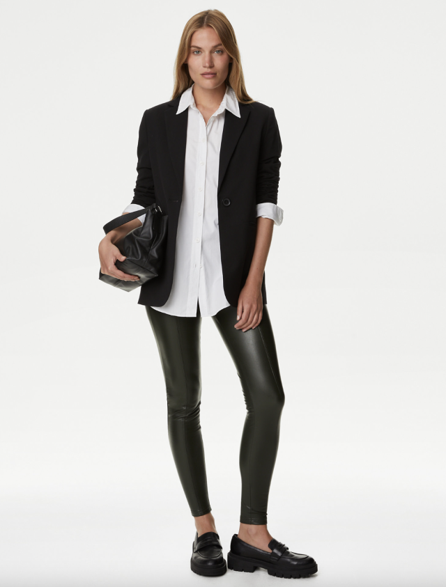Women Are Straight Up Obsessed With These Flattering Faux-Leather Leggings