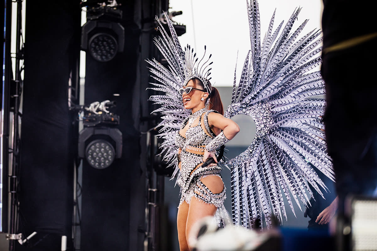 SAO PAULO, BRAZIL - JANUARY 25: Brazilian singer Anitta performs on stage during her show Carnaval da Anitta 2024 at Memorial da America Latina on January 25, 2024 in Sao Paulo, Brazil. (Photo by Mauricio Santana/Getty Images)