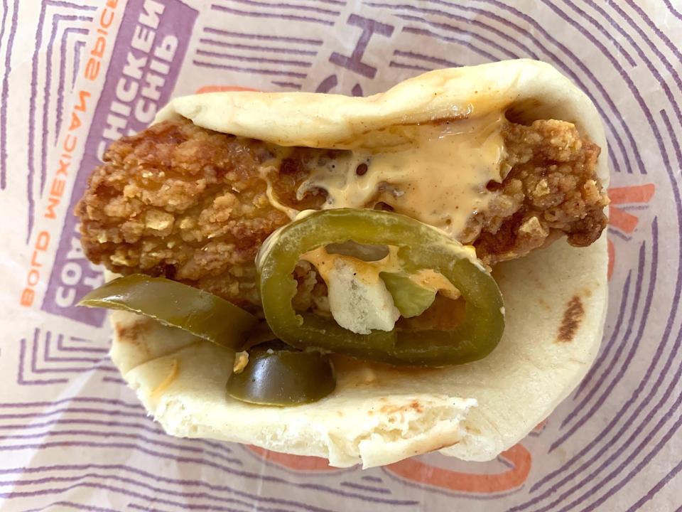 Taco Bell Spicy Chicken Sandwich Taco