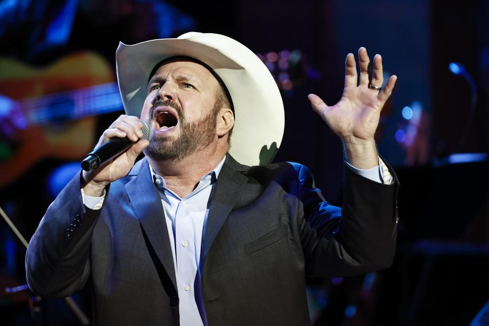 Garth Brooks performs during the Country Music Hall of Fame Medallion Ceremony on Sunday, May 1, 2022, in Nashville, Tenn. (Photo by Wade Payne/Invision/AP)