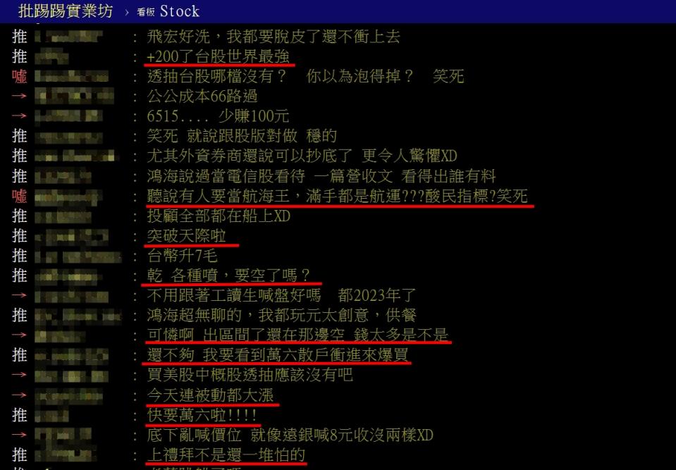 網友討論台股走勢。圖／翻攝PTT