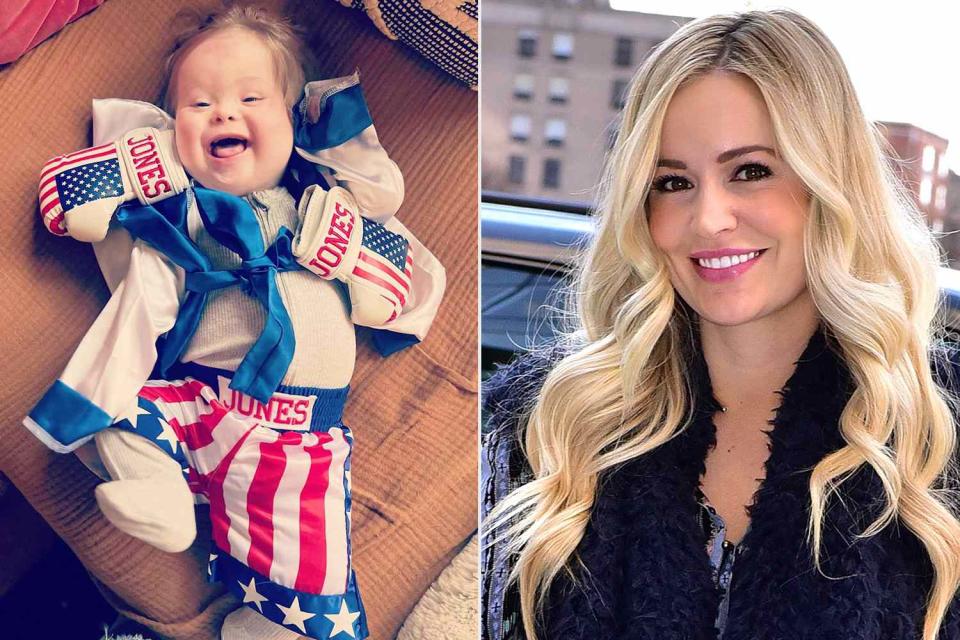 <p>Emily Maynard/Instagram, James Devaney/GC Images</p> Emily Maynard (R); Son Jones (L)