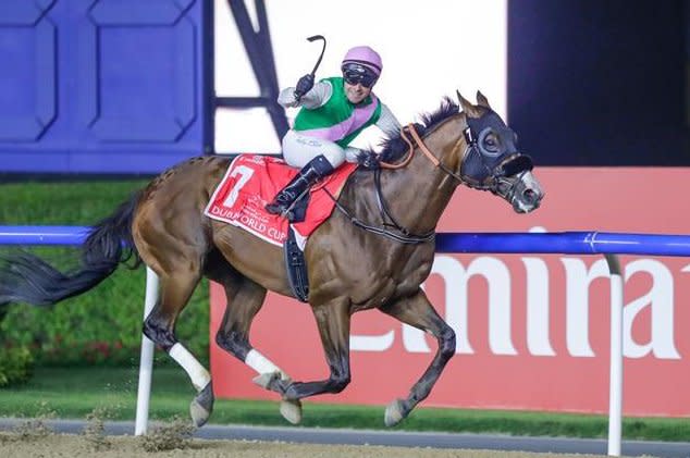 Laurel River spring a big surprise with a runaway victory in the $12 million Dubai World Cup. Photo by Liesl King, courtesy of Dubai Racing Club