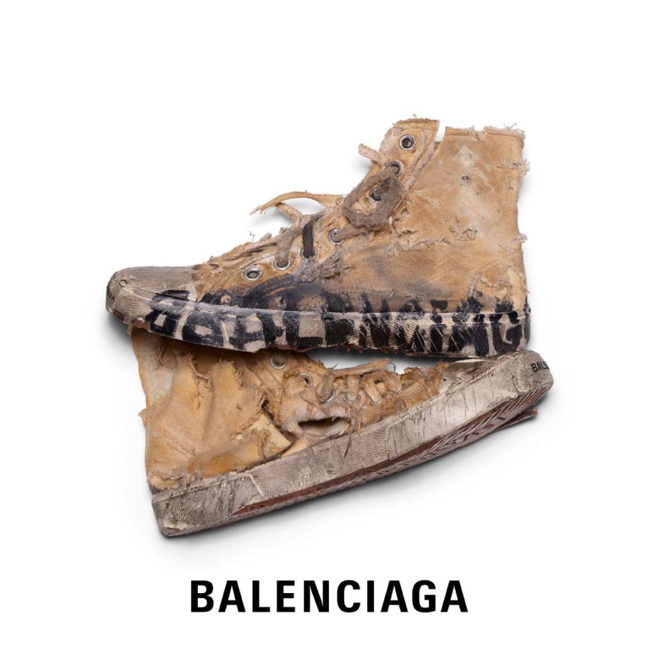 Balenciaga unveiled a special distressed edition of its Paris sneaker, which is selling for $1,850.