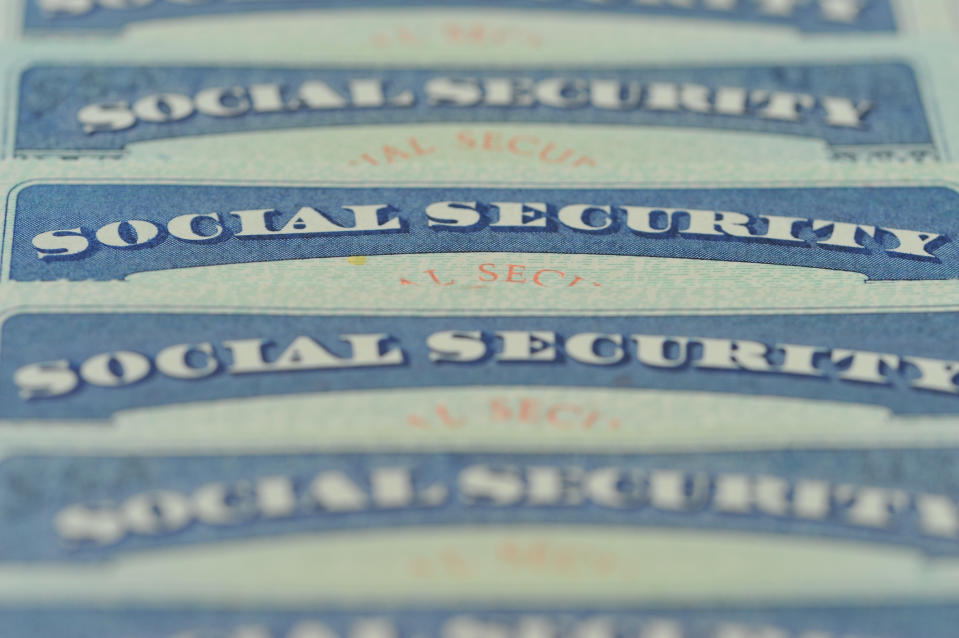 Multiple Social Security cards.